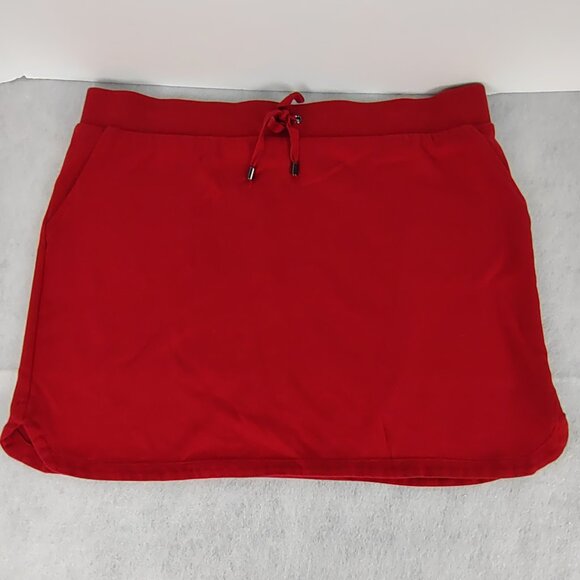 Croft & Barrow Women’s XL Red Cotton Skort Elastic Drawstring Waist Pockets - Picture 2 of 9